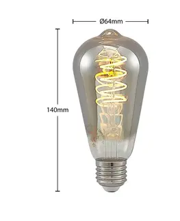 Stmívatelné LED žárovky Lucande Lucande E27 ST64 4W 1 800K stmívatelná titan 5ks