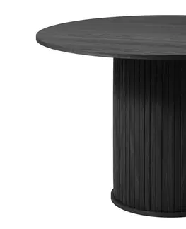 Jídelní stoly Furniria Designový jídelní stůl Vasiliy 120 cm černý dub