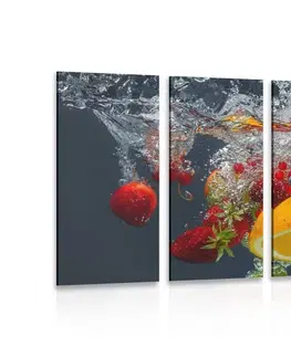 Obrazy jídla a nápoje 5-dílný obraz ovoce ve vodě