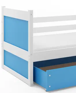 Postele BMS Dětská postel RICO 1 | bílá 90 x 200 cm Barva: Modrá