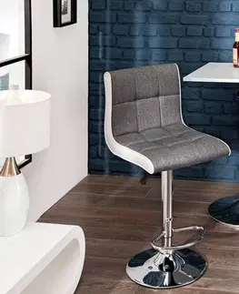 Barové židle LuxD Designová barová židle Modern šedobílá