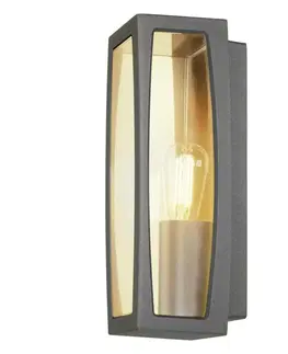 Moderní venkovní nástěnná svítidla SLV BIG WHITE MERIDIAN BOX 2, venkovní nástěnné svítidlo, TC-(D,H,T,Q)SE, antracit, max. 25 W, průhledný plast 230655