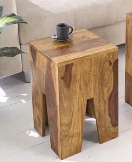Konferenční stolky Odkládací stolek 2 ks DAMASEN Dekorhome Sheeshamové dřevo