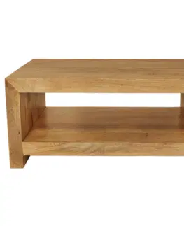 Konferenční stolky Konferenční stolek Hina s plnými boky 90x40x60 z mangového dřeva