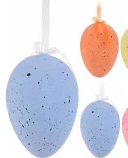Velikonoční dekorace Vajíčko velikonoční 15x21cm různé barvy