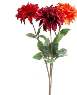Květiny Svazek umělých jiřin, v. 75 cm, 3 ks ve svazku