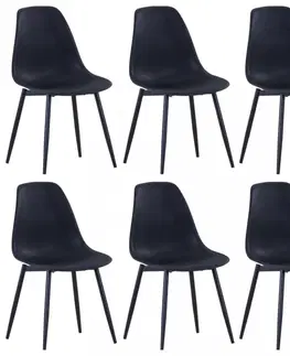 Židle Jídelní židle 6 ks plast / kov Dekorhome Červená