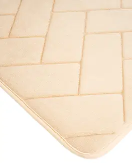 Koberce a koberečky VOPI Koupelnová předložka s paměťovou pěnou Parketa béžová, 50 x 80 cm