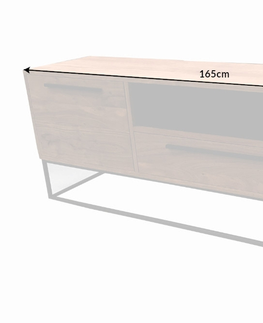TV stolky LuxD Designový TV stolek Malakai 165 cm přírodní - akácie