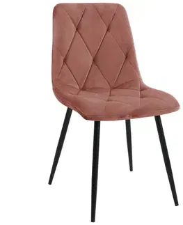 Židle Ak furniture Prošívaná čalouněná židle Artis růžová
