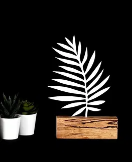  Hanah Home Kovová dekorace Palm Leaf 27 cm bílá