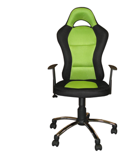 Kancelářské židle Kancelářské křeslo CYRIL, černá/zelená