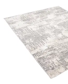 Moderní koberce Krémový designový koberec se světle šedým vzorem