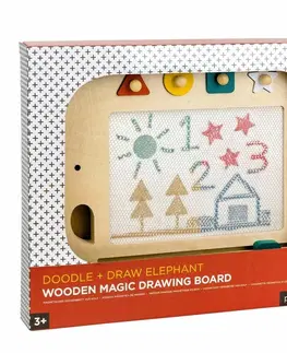 Dřevěné hračky Petit Collage Dřevěná magnetická kreslící tabulka
