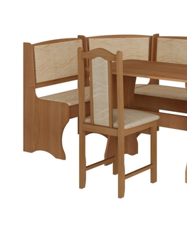 Jídelní sety Rohový jídelní set BUREWALA typ 1 se židlemi, olše/látka monaco, 5 let záruka