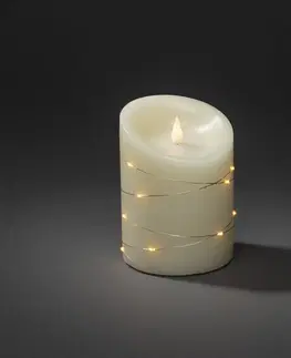 LED svíčky Konstsmide Christmas LED svíčka krémová barva světla jantar výška 14cm