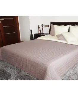Luxusní přehozy na postel Béžový přehoz s geometrickým prošíváním