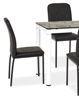 Jídelní stoly Jídelní stůl NEFON 100x60 cm, černá/bílá 