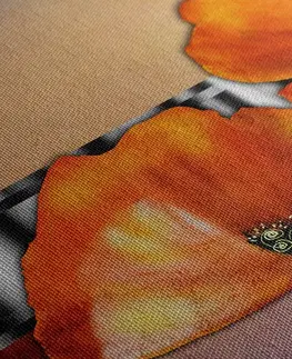 Obrazy květů Obraz oranžové květy máku v orientálním stylu
