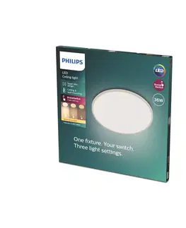 Stropní svítidla Philips Philips Superslim LED IP44 4 000K Ø 24,5cm bílá