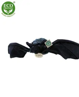 Hračky RAPPA - Plyšový netopýr černý 16 cm ECO-FRIENDLY
