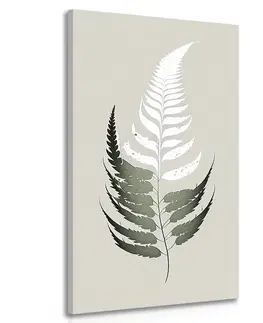 Obrazy stromy a listy Obraz lístek z kapradiny s nádechem minimalismu