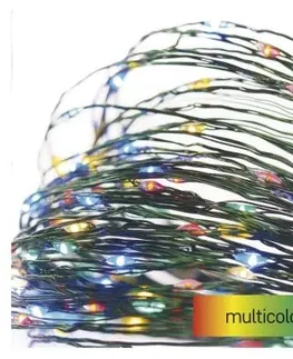 Vánoční řetězy a lamety EMOS Vánoční LED řetěz Nanos zelený s časovačem 4 m barevné světlo