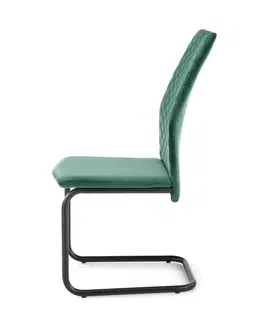 Židle Jídelní židle K444 Halmar Tmavě zelená