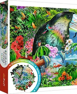 Hračky puzzle TREFL - Spiral Puzzle 1040 - Tropická zvířata