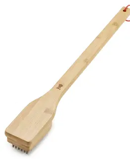 Grilovací nářadí Weber grilovací čistící kartáč s bambusovou rukojetí - 46 cm