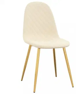 Jídelní sety Jídelní židle 2 ks samet / kov Dekorhome Žlutá