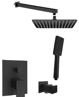Sprchy a sprchové panely SAPHO GINKO podomítkový sprchový set s pákovou baterií, 2 výstupy, černá mat 1101-42B-01