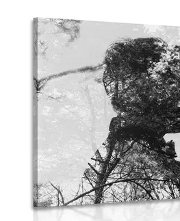Černobílé obrazy Obraz podoba lásky v černobílém provedení