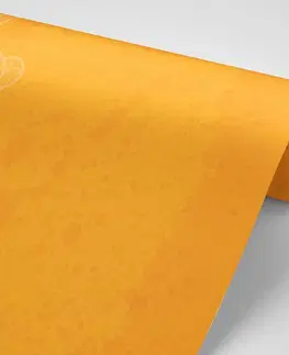 Samolepící tapety Samolepící tapeta oranžová arabeska na abstraktním pozadí