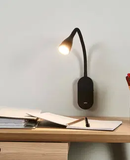 Nástěnná svítidla Lindby Nastavitelná LED nástěnná svítilna Enna, USB port