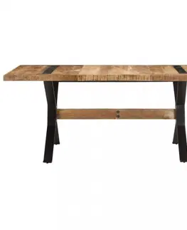 Jídelní stoly Jídelní stůl dřevo / ocel Dekorhome 140x70x76 cm