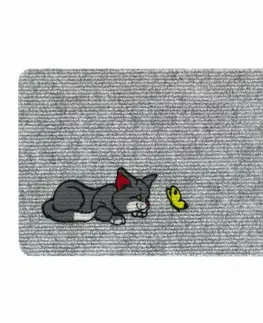 Koberce a koberečky Vopi Rohožka Flocky Kočka, 40 x 60 cm