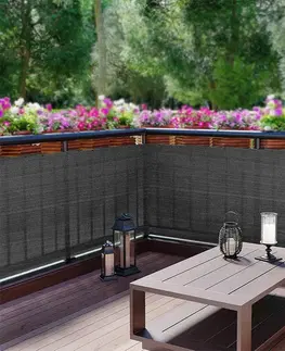 Zahradní nábytek Bluegarden Balkonová zástěna šedá 1x5 m PE