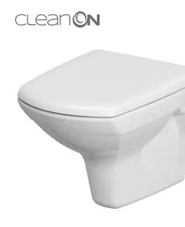 Záchody CERSANIT SET 548 závěsná mísa CARINA NEW CLEAN ON včetně sedátka duroplast K701-033