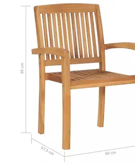 Zahradní židle Zahradní jídelní židle 2 ks teakové dřevo Dekorhome