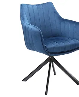 Židle Kasvo ALZA (AZALIA) židle (S) nohy černé / látka bluvel 86 modrá