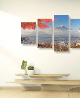 Obrazy města 5-dílný obraz podzim v Japonsku