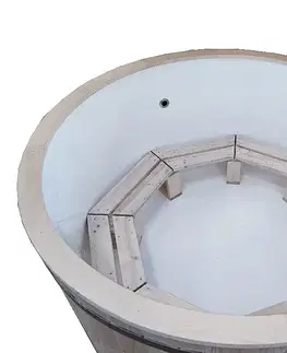 Vířivé bazény DEOKORK Dřevěná káď s vložkou Hot tub (900L)