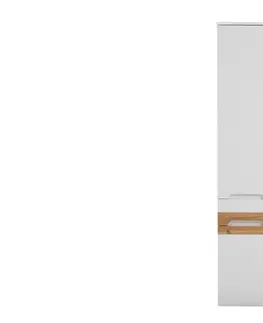 Koupelnový nábytek Comad Koupelnová závěsná skříňka vysoká Galaxy 800 2D/1S alpská bílá/dub votan