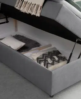 Americké postele Postel boxspring s toperem, 180x200 Cm, Sivá