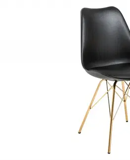 Židle Jídelní židle 4 ks IKAROS Dekorhome Černá / zlatá