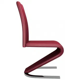 Židle Jídelní židle 2 ks umělá kůže / chrom Dekorhome Zelená