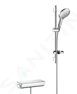 Sprchy a sprchové panely HANSGROHE Raindance Select S Sprchový set s termostatem, 150 mm, 3 proudy, bílá/chrom 27036400