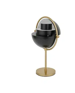 Venkovní designová světla GUBI Dobíjecí stolní lampa GUBI Multi-Lite výška 30 cm mosaz/černá