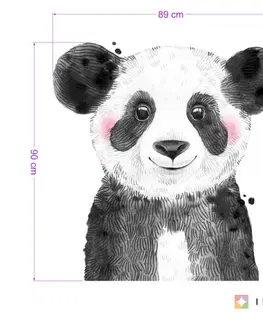 Samolepky na zeď Samolepky na zeď dětské - Velké panda v černobílé barvě